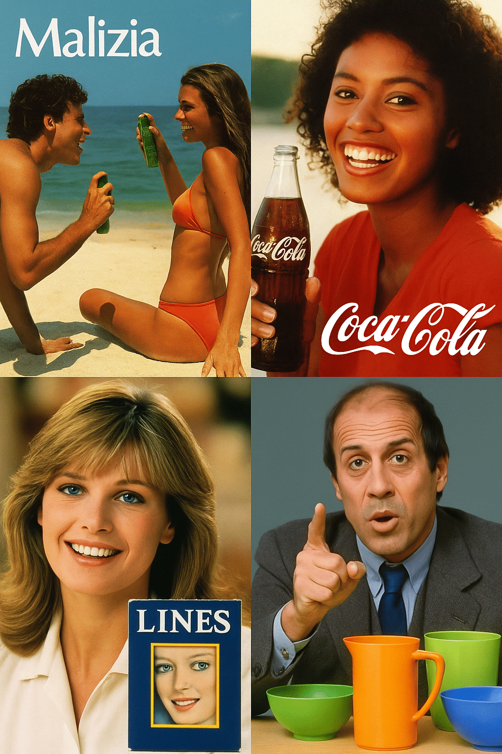 pubblicita iconiche anni 80 malizia lines coca cola